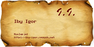 Iby Igor névjegykártya